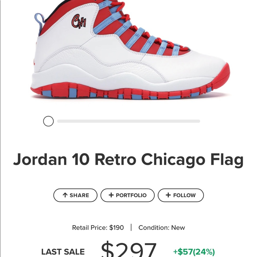 SZ10.5)Jordan 10s Chicago flag/140$